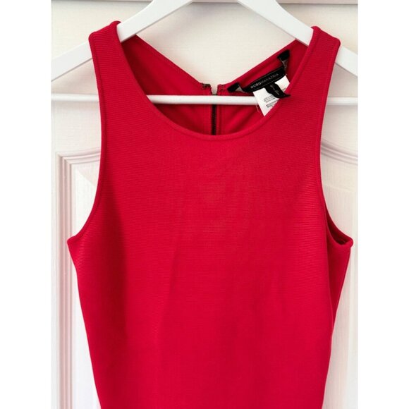 BCBGMaxAzaria Poppy Red Peplum Sleeveless Mini Dress XS  90% Rayon 9% Nylon 1% S - Picture 8 of 16